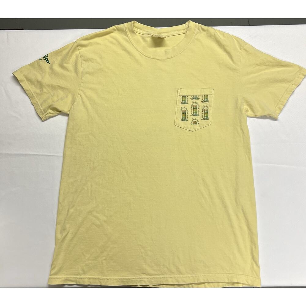 Comfort Colors Mens Short Sleeve T-Shirt Topo Chico Size L Butter Yellow Western